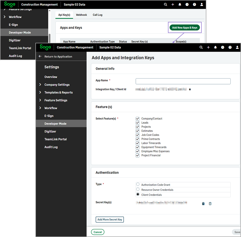 Set up a developer account on Sage Construction Management · Docs (1.0. ...